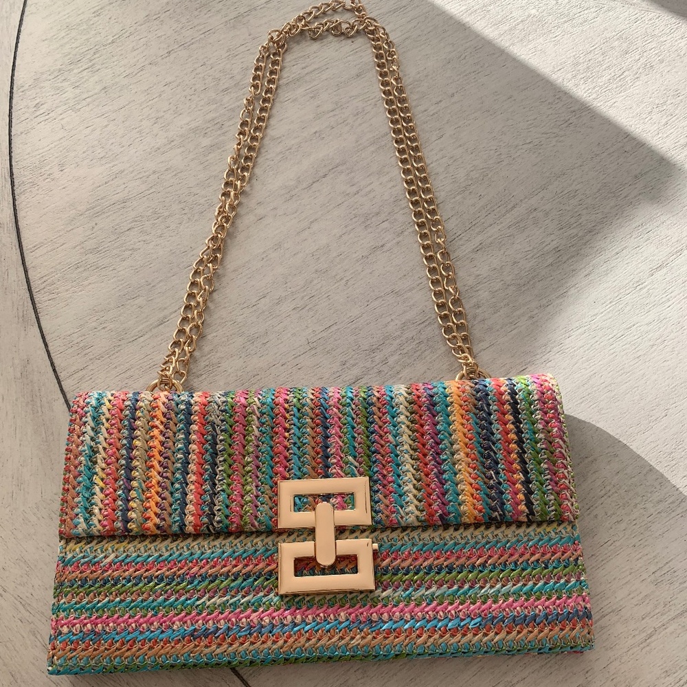 NWOT Multi color Fabric Shoulder/Crossbody Handbag